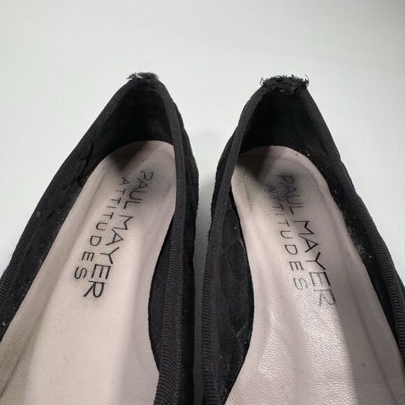 Paul Mayer Attitudes Black Quilted Suede Ballet Flats Women’s Size 5.5 - Chic! - Picture 7 of 8